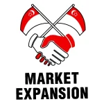 Singapore market expansion icon for supply chain and distribution channel support