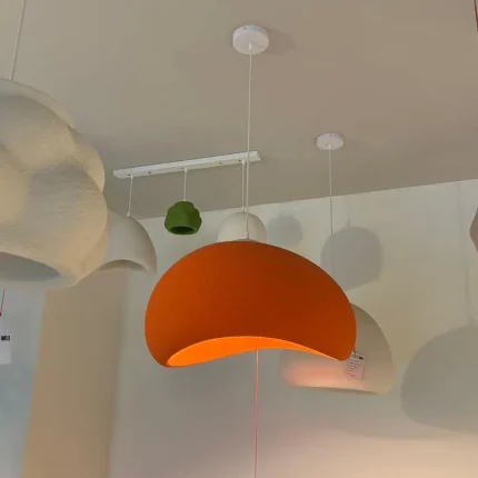 industrial pendant light installed in hospitality and facility environments