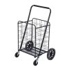 industrial utility cart with foldable wire basket for material handling