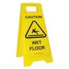 industrial wet floor caution sign yellow foldable