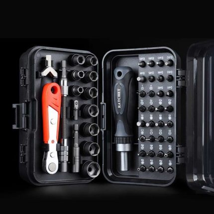 ratchet socket tool set 1191‑1 with bits and carry case