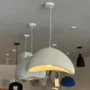 textured dome industrial pendant light suspended ceiling installation